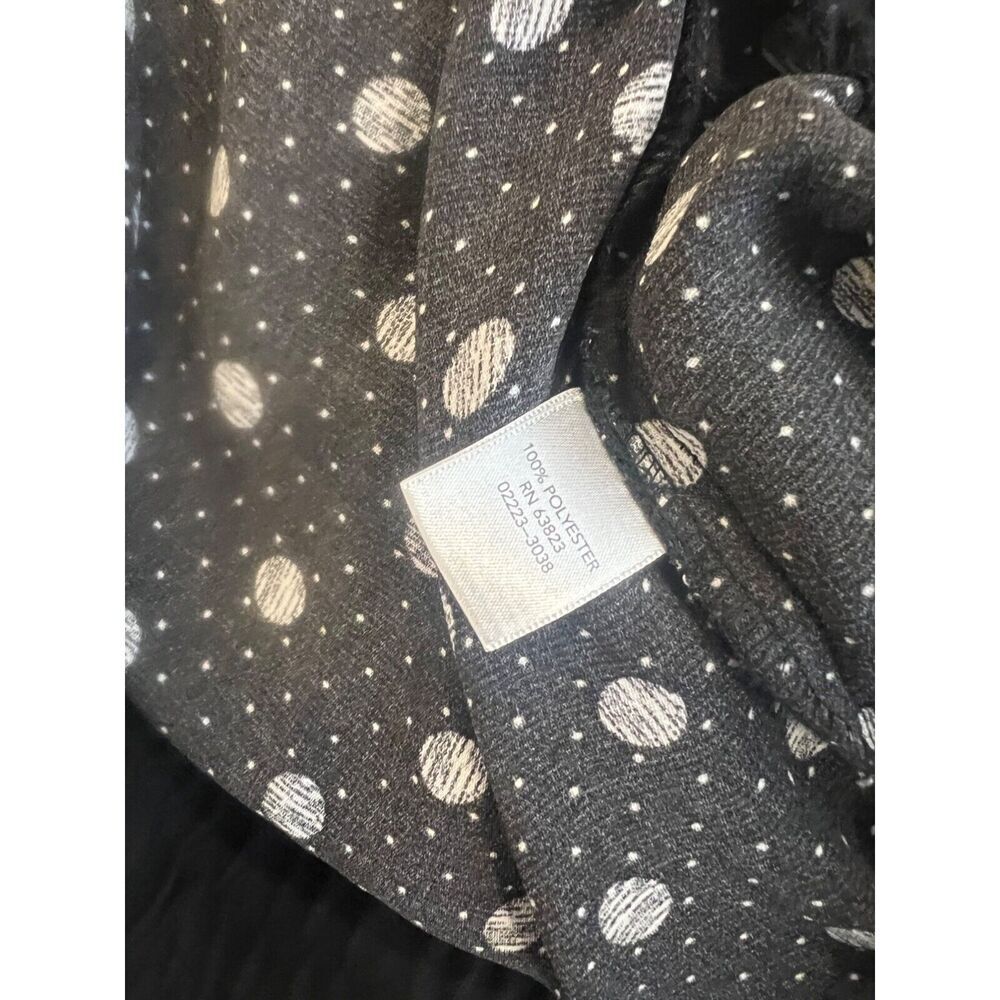 CJ Banks Women's 1X Pants Polka Dot Tie Waist Sheer wide leg Lightweight Black - Picture 6 of 6
